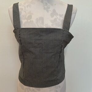 Cupcakes and Cashmere Black & White Gingham Tank Style Crop
